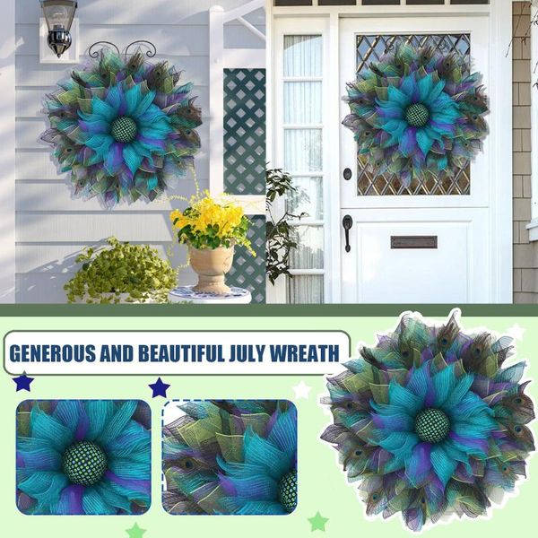 

decorative flowers & wreaths peacock wreath home decor holiday party wedding rattan circle garlands outdoor indoor doorway daily decoration