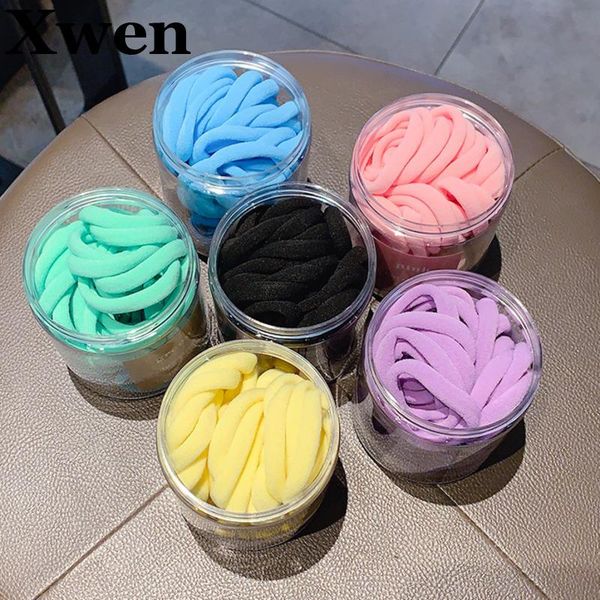 

hair accessories [xwen] 2021 color headband thick rope elastic circle simple headdress women fashion oh1995, Slivery;white