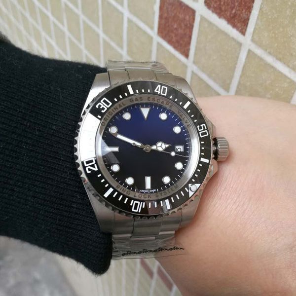 

business casual luxury watch mens watches sea-dweller deep ceramic bezel stanless steel 116660 automatic mechanical movement wristwatch mont, Slivery;brown