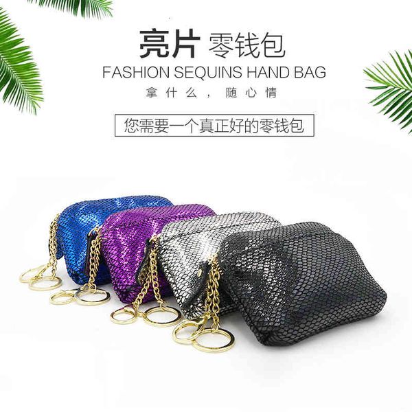 

korean simple sequin multifunctional leather zero wallet, Red;black