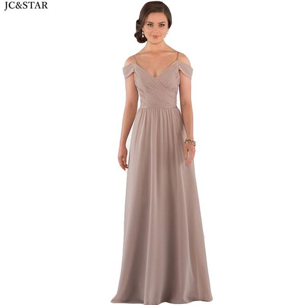 

bridesmaid dress champagne dresses plus size chiffon v neck spaghetti straps with sleeves a line boho robe de soirÃ©e mariage, White;pink