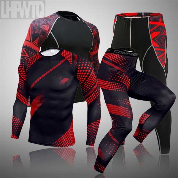 

men's thermal underwear set mma tactics fitness leggings base compression sports suit underwear long johns men clothing brand 211110, Black;white