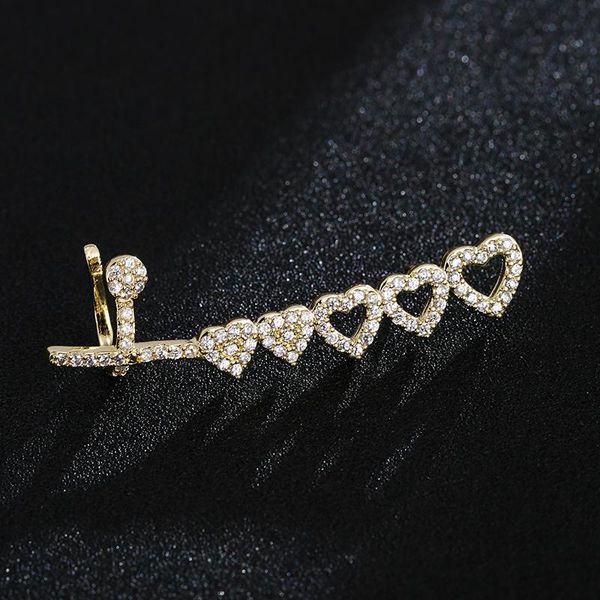 

stud emmaya charming design heart shape earring with shiny zirconia decoration women elegant choice party fashion jewelry, Golden;silver