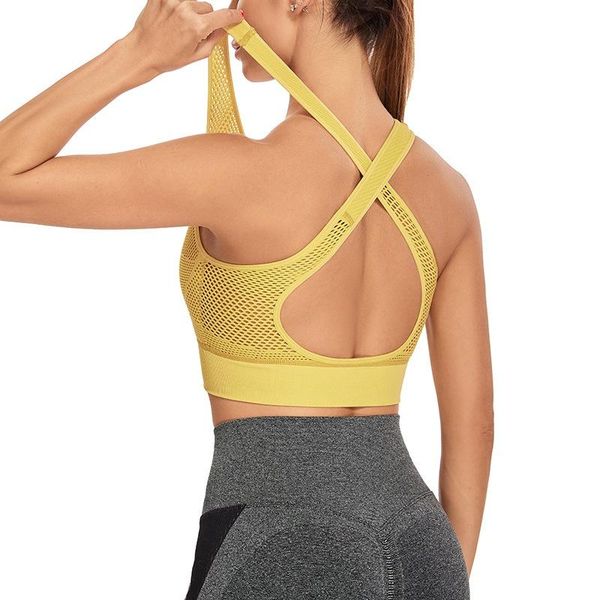 

yoga outfit women sport bra vest sleep underwear gym bras hollow out breathable fitness running padded crop