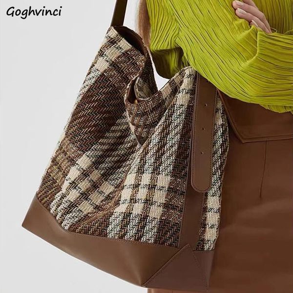 

evening bags vintage plaid buckets shoulder women cross body panelled ethnic large capacity underarm firm ladies ol