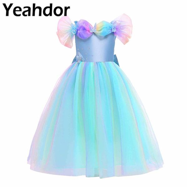 

girl's dresses elegant flower girls dress bowknot mesh tutu party for kid's cosplay princess child's pageant costume, Red;yellow