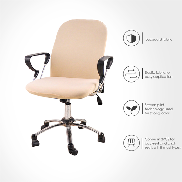 

chair covers forcheer office cover solid computer spandex stretch armchair seat case 2 pieces removable and washable