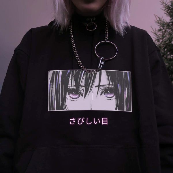 

female hoodies autumn casual harajuku pullover sweatshirts hoodie long sleeve sweatshirts japan anime women hip hop streetwear, Black