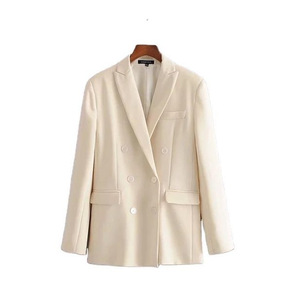 

european and american style women's fashion temperament versatile loose simple double-breasted suit 210603, White;black