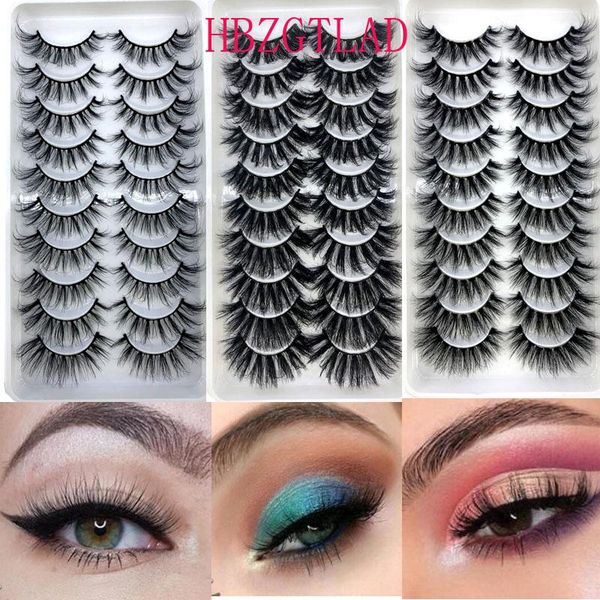 

false eyelashes full 10 pairs one box 3d mink hair natural thick long eye lashes wispy makeup beauty extension tools