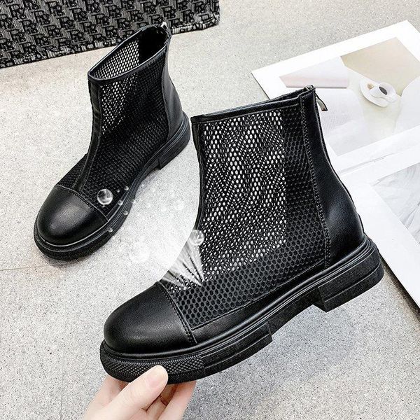 

sandals, chunky boots, fashion platform women's ankle sole pouch women botas mujer sandals, Black