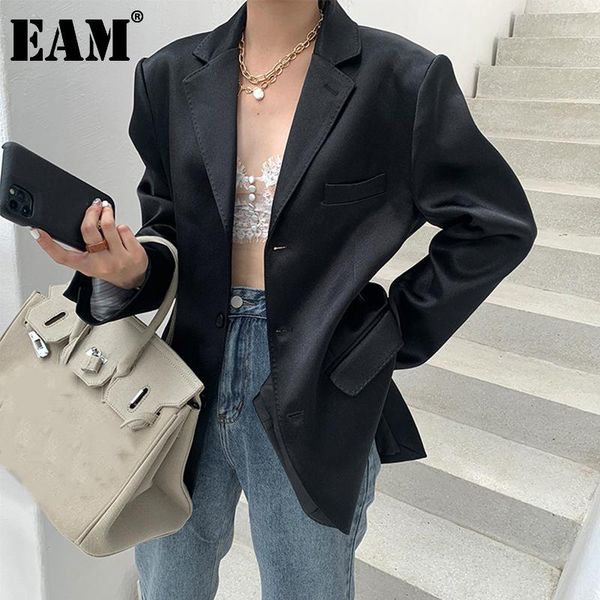 

women's suits & blazers [eam] women black brief big size leisure blazer lapel long sleeve loose fit jacket fashion tide spring autumn 2, White;black