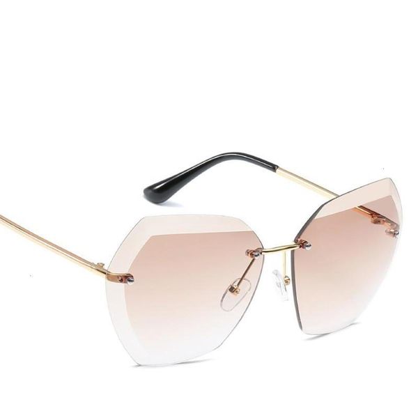 

sunglasses fashionable sun frames glasses rimless female vintage driving sunglasses lady sun for women, Black