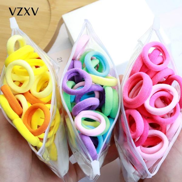 

girls 50pcs colorful nylon small elastic hair bands accessories children ponytail holder scrunchie headband kids, Slivery;white