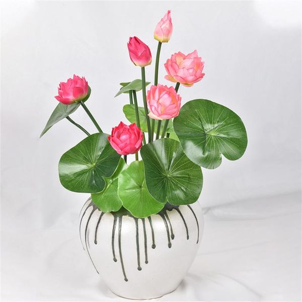 

decorative flowers & wreaths potted simulation small lotus garden home outdoor decoration diy wedding flower pot autumn