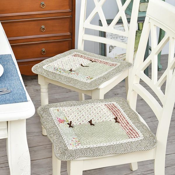 

cushion/decorative pillow 100% cotton breathable and thin dining chair cushion, office computer pad general belt is anti-skid