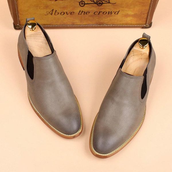 

dress shoes drop 2021 mens fashion casual slip on leather male business office young men a202, Black