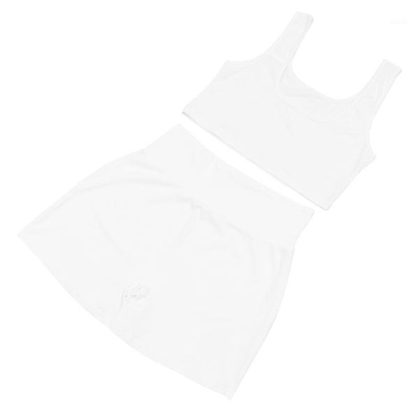 

yoga outfit woman workout clothes midriff vest comfortable high waist shorts