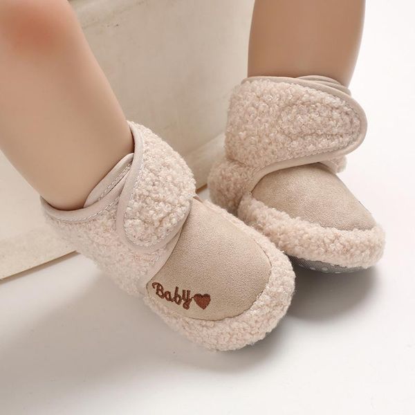 

boots 1pair baby winter snow warm shoes soft-soled non-slip indoor toddler are suitable for 0-18mon babies, Black;grey