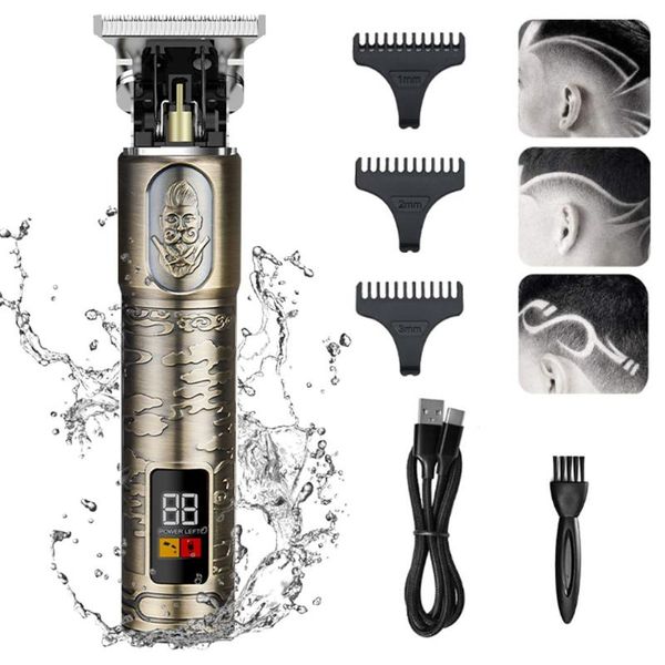 

hair clippers trimmer for men cordless rechargeable led display waterproof h05f