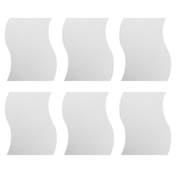 

wall stickers 6pcs square mirror sticker pattern waves silver mural style nursery decoration