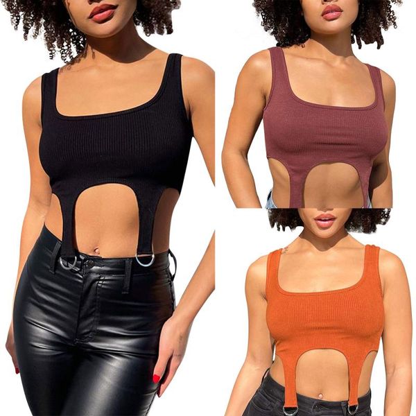 

fashion women asymmetric sport vest, square neck sleeveless solid color short camisole tank yoga outfit