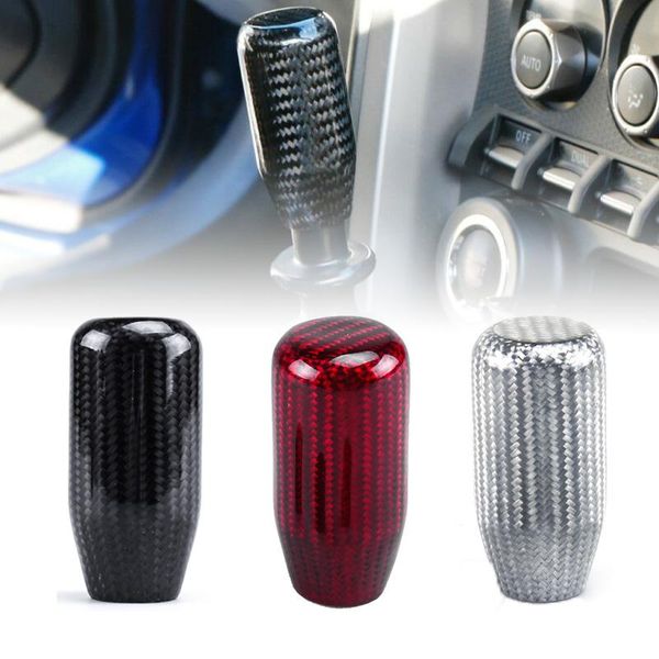 

shift knob universal car interior parts carbon fiber racing gear manual transmission lever with 3 adaptors