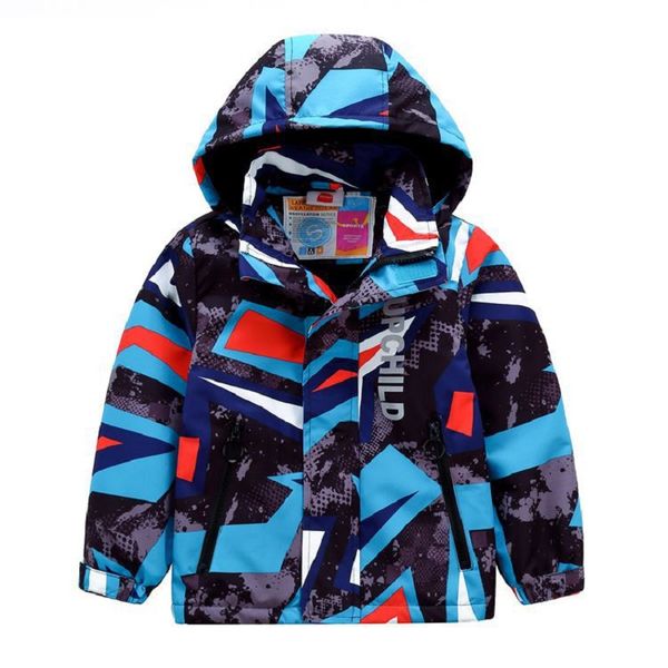 

autumn 3-11years children clothes baby kids windproof waterproof coats outwear double-deck inner polar fleece jacket for boys, Blue;gray