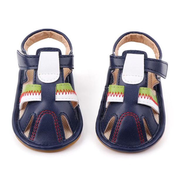 

bobora summer pu sandals boys solid color soft soled anti-slip children kids shoes beach first walkers