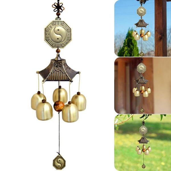 

bells lucky wind chimes feng shui the eight trigrams pure copper chime bell for good luck home garden hanging decor decorative objects & fig