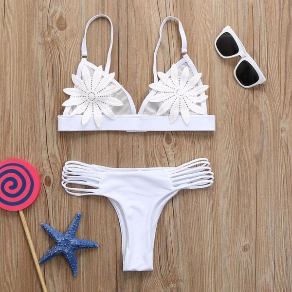 

women's swimwear swimming suit push up bikini white padded bra floral set womens swimsuits bathing women, White;black
