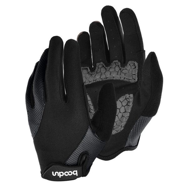 

cycling gloves mountain bike full finger breathable anti-skid wear-resistant women and men gel, Black