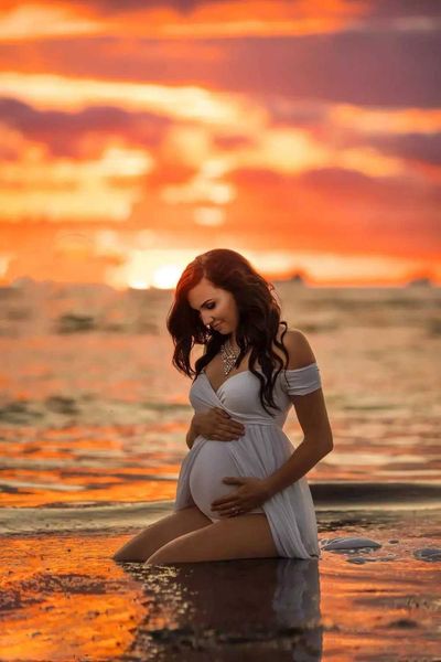 Sexy Umstandskleid für Fotoshooting Chiffon Schwangerschaftskleid Fotografie Prop Kleid Kleider für schwangere Frauen Kleidung