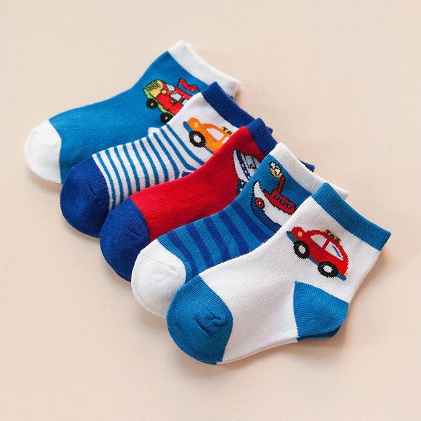 

socks 5 pairs/lot 2021 spring autumn boys fashion cartoon car pattern cotton kids 1-12 years for boy, Pink;yellow