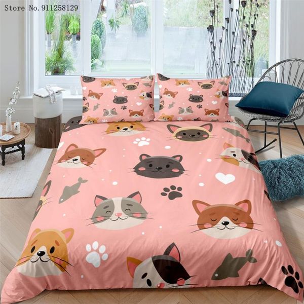 

bedding sets 2/3 pieces cat zebra alpaca rhinoceros set for bedroom duvet cover animals cartoon bed quilt pillowcase no sheets