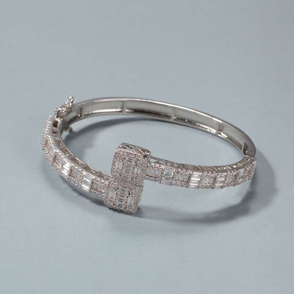 

new fashion gold bangle hip hop bracelet jewelry mens iced out bracelets silver rose gold bangle, Black