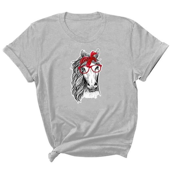 

women's t-shirt hip hop t shirt women 2021 streetwear print wild horse tshirt harajuku summer tees short sleeve cotton loose, White