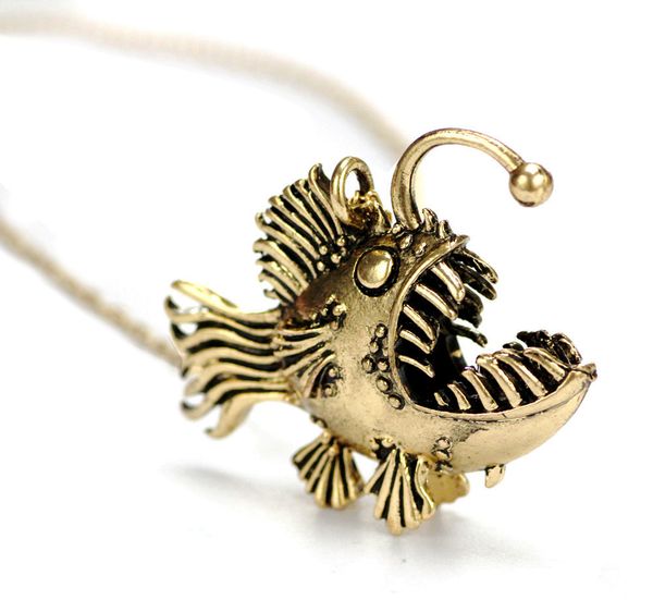 

jewelry big pipa fish necklace ugly fish men's and women's necklace, Silver