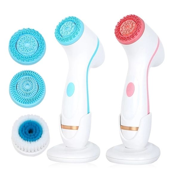 Escova de limpeza Sonic Nu Face Spin Set Deep Blackhead Acne Pore Waterproof Silicone Massager Skin Care 220216