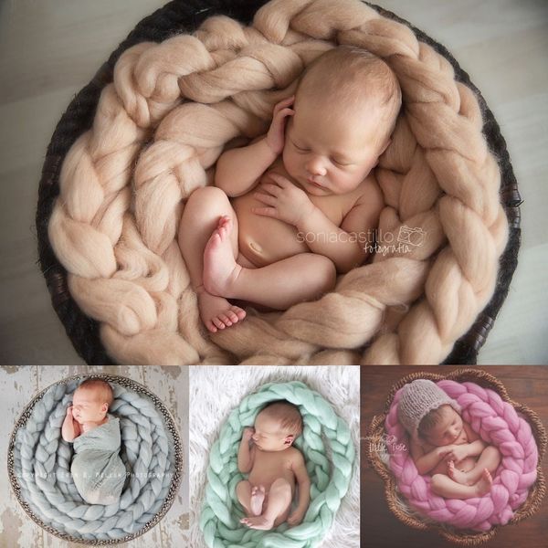 Twist Baby Foto Requisiten Matte Baby Mädchen Spielmatten Junge Schlafen Teppich Zopf Kissen Neugeborenen Schlaf Pad Swaddling Handtuch kriechen Weiche 210413