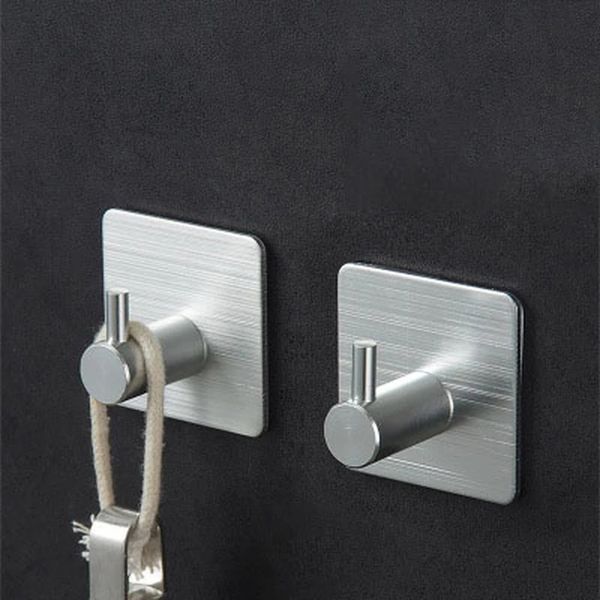 

kitchen aluminum hook self adhesive home wall door hook multi-purpose storage hooks home simple single hook support wholesale