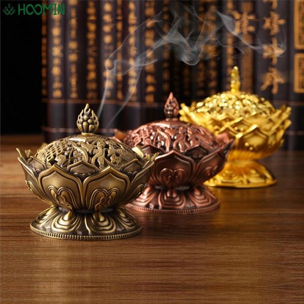 

fragrance lamps incense burner zinc alloy lotus flower sandalwood censer for home office teahouse use chinese buddha holder decor