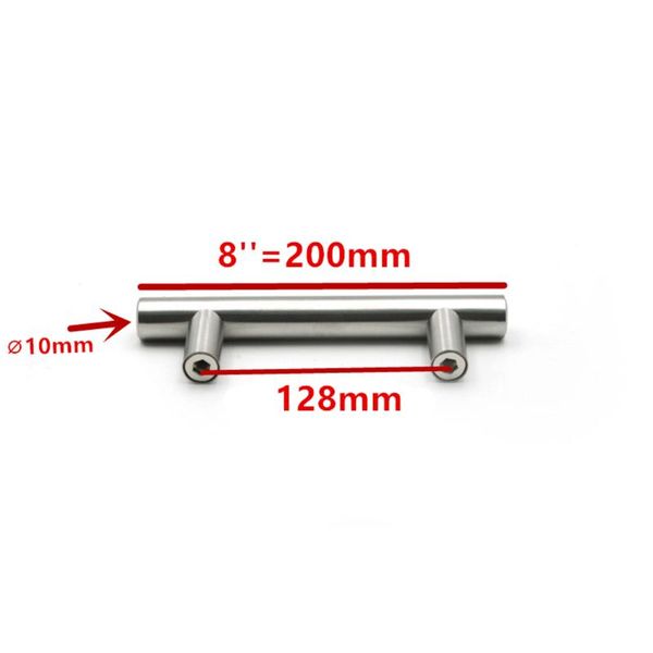 

handles & pulls 2~14inches stainless steel silver t-type drawer cabinet wardrobe door pull handl