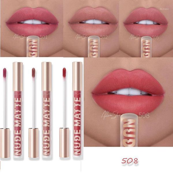 

matte lipstick waterproof velvet lips stick 8 colors red non-stick cup lasting make-up moisturizing solid lip gloss1
