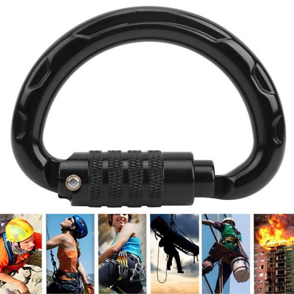 

cords, slings and webbing durable outdoor semi-circle auto locking carabiner mountaineering climbing aluminum clip hook for equipment