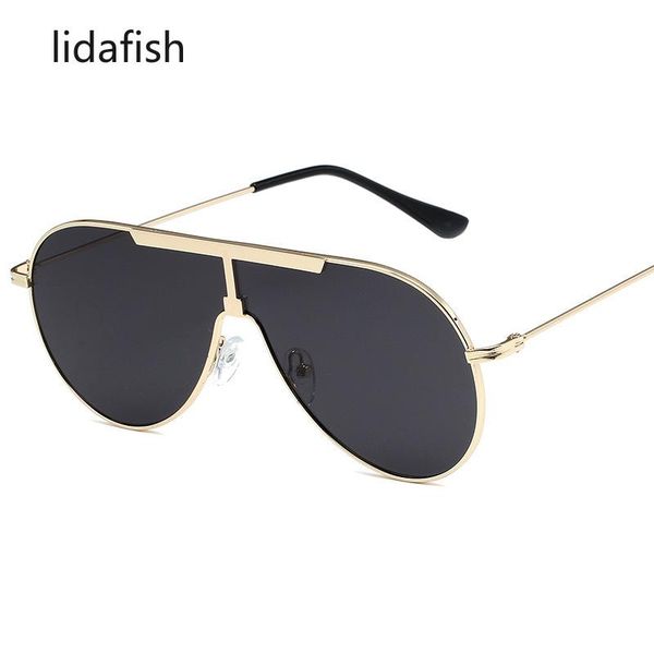 

sunglasses lidafish women men's 2021 fashion metal discoloration design driving eyewear black pilot sun glasses, White;black