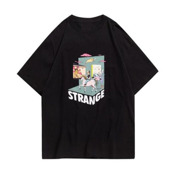 

men's t-shirts mens 2021 casual loose short sleeve hip hop streetwear tshirts harajuku creavie horse flamingo print tees shirts, White;black