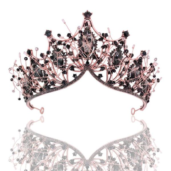 

headpieces bride crown baroque vintage black tiara wedding dress hair accessories birthday female adult, Silver