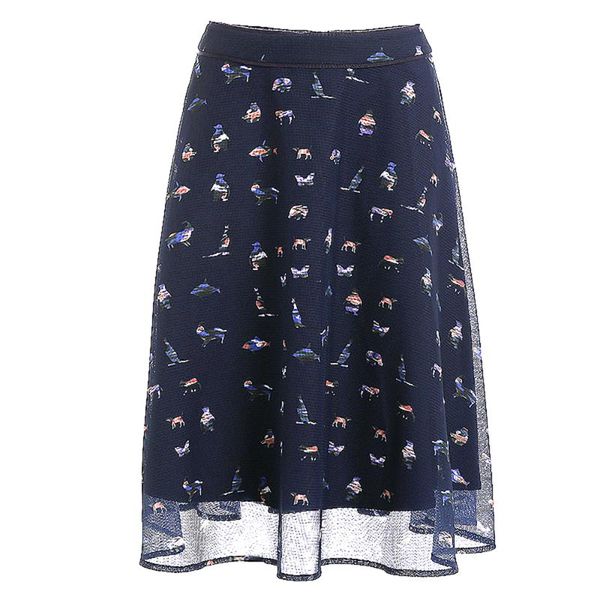 

skirts gowani skirt autumn women a-line mesh high waist fashion print blue chiffon tulle female clothing, Black