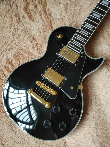 

details about production plant custom made electric guitars black 2 pickup guitar